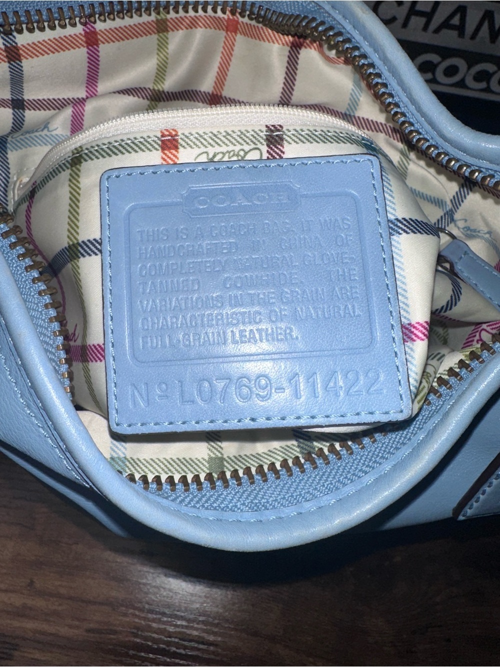Coach Legacy Lace-Up Hobo Bag 11422 Sky Blue Leather Y2K Vintage Brass - Picture 16 of 16